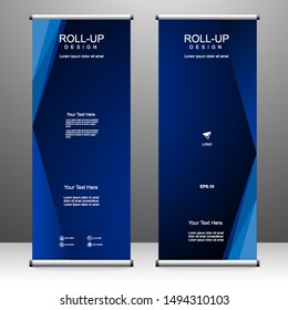 Roll up banner vertical template design, for brochure, business, flyer, infographics. modern x-banner and flag-banner advertising. vector illustration