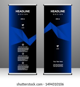 Roll up banner vertical template design, for brochure, business, flyer, infographics. modern x-banner and flag-banner advertising. vector illustration