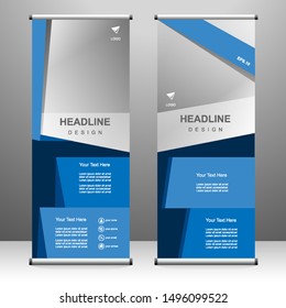 Roll up banner vertical template design, for brochure, business, flyer, infographics. modern x-banner and flag-banner advertising. vector illustration