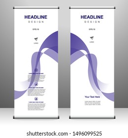 Roll up banner vertical template design, for brochure, business, flyer, infographics. modern x-banner and flag-banner advertising. vector illustration