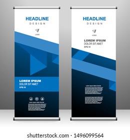 Roll up banner vertical template design, for brochure, business, flyer, infographics. modern x-banner and flag-banner advertising. vector illustration