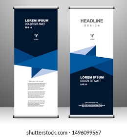 Roll up banner vertical template design, for brochure, business, flyer, infographics. modern x-banner and flag-banner advertising. vector illustration