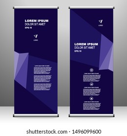 Roll up banner vertical template design, for brochure, business, flyer, infographics. modern x-banner and flag-banner advertising. vector illustration