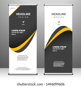 Roll up banner vertical template design, for brochure, business, flyer, infographics. modern x-banner and flag-banner advertising. vector illustration