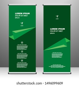 Roll up banner vertical template design, for brochure, business, flyer, infographics. modern x-banner and flag-banner advertising. vector illustration