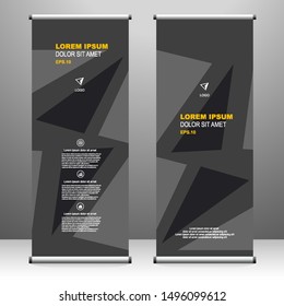 Roll up banner vertical template design, for brochure, business, flyer, infographics. modern x-banner and flag-banner advertising. vector illustration