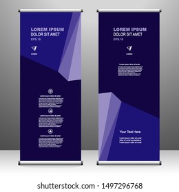 Roll up banner vertical template design, for brochure, business, flyer, infographics. modern x-banner and flag-banner advertising. vector illustration