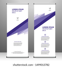 Roll up banner vertical template design, for brochure, business, flyer, infographics. modern x-banner and flag-banner advertising. vector illustration