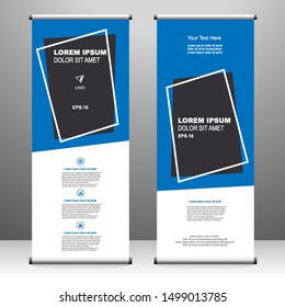 Roll up banner vertical template design, for brochure, business, flyer, infographics. modern x-banner and flag-banner advertising. vector illustration