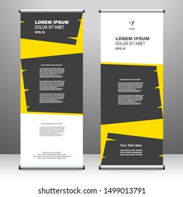 Roll up banner vertical template design, for brochure, business, flyer, infographics. modern x-banner and flag-banner advertising. vector illustration