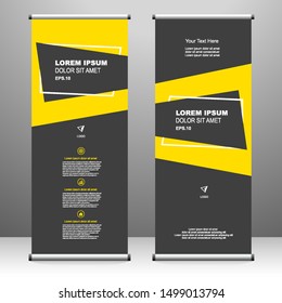 Roll up banner vertical template design, for brochure, business, flyer, infographics. modern x-banner and flag-banner advertising. vector illustration
