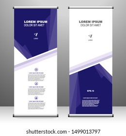 Roll up banner vertical template design, for brochure, business, flyer, infographics. modern x-banner and flag-banner advertising. vector illustration