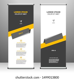 Roll up banner vertical template design, for brochure, business, flyer, infographics. modern x-banner and flag-banner advertising. vector illustration