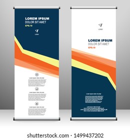 Roll up banner vertical template design, for brochure, business, flyer, infographics. modern x-banner and flag-banner advertising. vector illustration