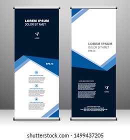 Roll up banner vertical template design, for brochure, business, flyer, infographics. modern x-banner and flag-banner advertising. vector illustration