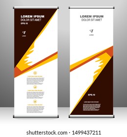 Roll up banner vertical template design, for brochure, business, flyer, infographics. modern x-banner and flag-banner advertising. vector illustration