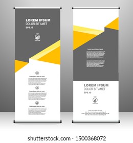 Roll up banner vertical template design, for brochure, business, flyer, infographics. modern x-banner and flag-banner advertising. vector illustration