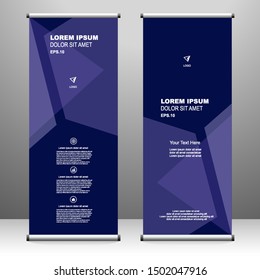 Roll up banner vertical template design, for brochure, business, flyer, infographics. modern x-banner and flag-banner advertising. vector illustration