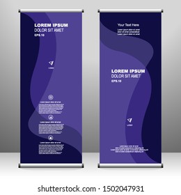 Roll up banner vertical template design, for brochure, business, flyer, infographics. modern x-banner and flag-banner advertising. vector illustration
