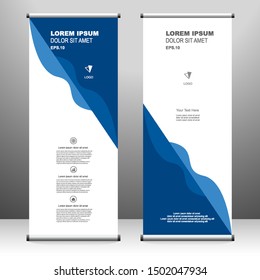 Roll up banner vertical template design, for brochure, business, flyer, infographics. modern x-banner and flag-banner advertising. vector illustration