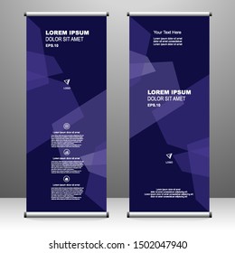 Roll up banner vertical template design, for brochure, business, flyer, infographics. modern x-banner and flag-banner advertising. vector illustration