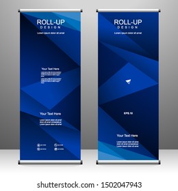 Roll up banner vertical template design, for brochure, business, flyer, infographics. modern x-banner and flag-banner advertising. vector illustration