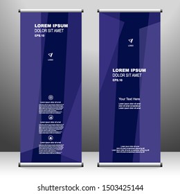 Roll up banner vertical template design, for brochure, business, flyer, infographics. modern x-banner and flag-banner advertising. vector illustration