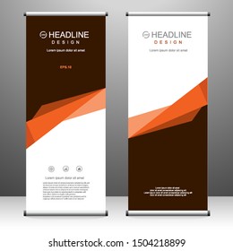 Roll up banner vertical template design, for brochure, business, flyer, infographics. modern x-banner and flag-banner advertising. vector illustration