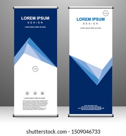 Roll up banner vertical template design, for brochure, business, flyer, infographics. modern x-banner and flag-banner advertising. vector illustration
