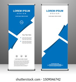 Roll up banner vertical template design, for brochure, business, flyer, infographics. modern x-banner and flag-banner advertising. vector illustration