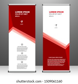 Roll up banner vertical template design, for brochure, business, flyer, infographics. modern x-banner and flag-banner advertising. vector illustration