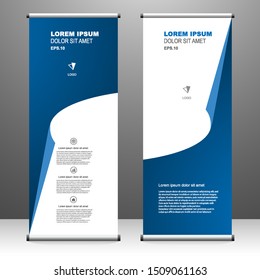 Roll up banner vertical template design, for brochure, business, flyer, infographics. modern x-banner and flag-banner advertising. vector illustration