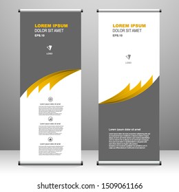 Roll up banner vertical template design, for brochure, business, flyer, infographics. modern x-banner and flag-banner advertising. vector illustration