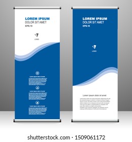 Roll up banner vertical template design, for brochure, business, flyer, infographics. modern x-banner and flag-banner advertising. vector illustration