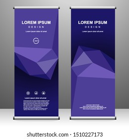 Roll up banner vertical template design, for brochure, business, flyer, infographics. modern x-banner and flag-banner advertising. vector illustration