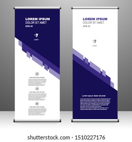 Roll up banner vertical template design, for brochure, business, flyer, infographics. modern x-banner and flag-banner advertising. vector illustration