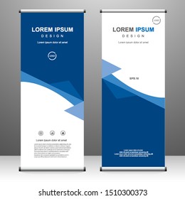 Roll up banner vertical template design, for brochure, business, flyer, infographics. modern x-banner and flag-banner advertising. vector illustration