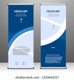 Roll up banner vertical template design, for brochure, business, flyer, infographics. modern x-banner and flag-banner advertising. vector illustration