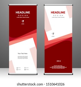 Roll up banner vertical template design, for brochure, business, flyer, infographics. modern x-banner and flag-banner advertising. vector illustration