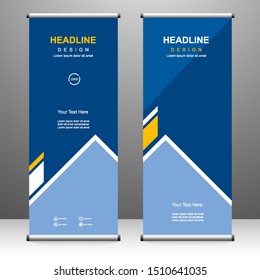 Roll up banner vertical template design, for brochure, business, flyer, infographics. modern x-banner and flag-banner advertising. vector illustration