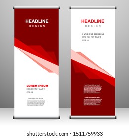 Roll up banner vertical template design, for brochure, business, flyer, infographics. modern x-banner and flag-banner advertising. vector illustration