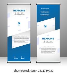 Roll up banner vertical template design, for brochure, business, flyer, infographics. modern x-banner and flag-banner advertising. vector illustration
