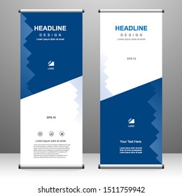Roll up banner vertical template design, for brochure, business, flyer, infographics. modern x-banner and flag-banner advertising. vector illustration