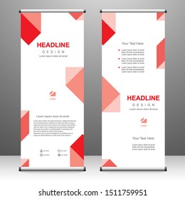 Roll up banner vertical template design, for brochure, business, flyer, infographics. modern x-banner and flag-banner advertising. vector illustration