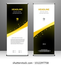 Roll up banner vertical template design, for brochure, business, flyer, infographics. modern x-banner and flag-banner advertising. vector illustration