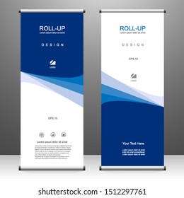 Roll up banner vertical template design, for brochure, business, flyer, infographics. modern x-banner and flag-banner advertising. vector illustration