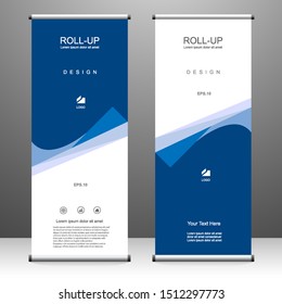 Roll up banner vertical template design, for brochure, business, flyer, infographics. modern x-banner and flag-banner advertising. vector illustration