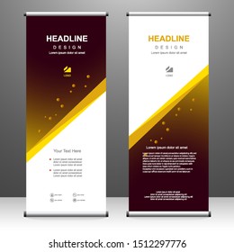 Roll up banner vertical template design, for brochure, business, flyer, infographics. modern x-banner and flag-banner advertising. vector illustration