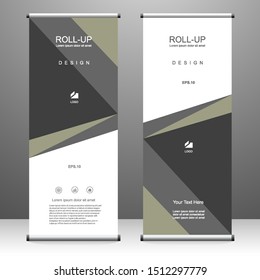 Roll up banner vertical template design, for brochure, business, flyer, infographics. modern x-banner and flag-banner advertising. vector illustration
