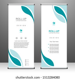 Roll up banner vertical template design, for brochure, business, flyer, infographics. modern x-banner and flag-banner advertising. vector illustration